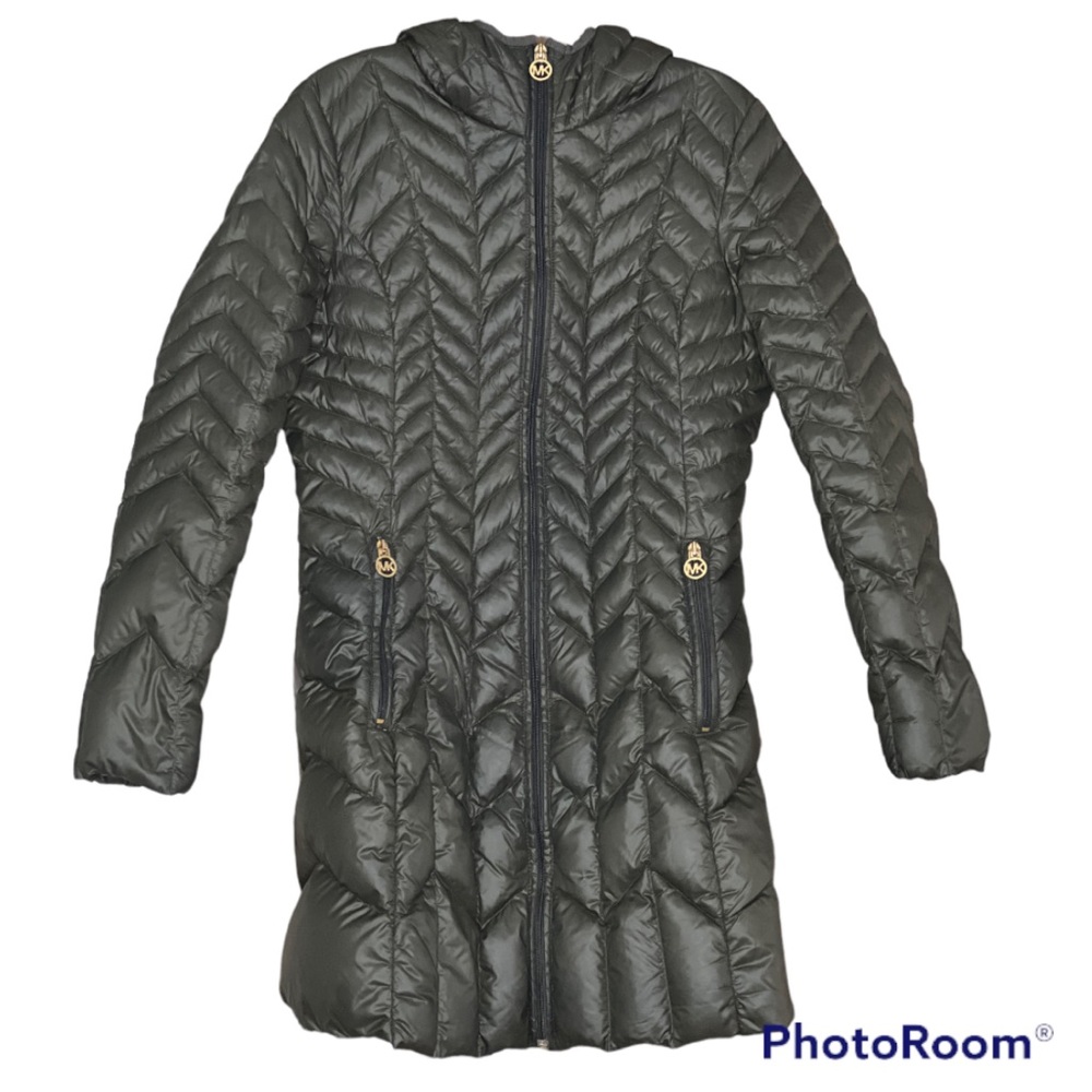 Michael Kors Olive Green Down Filled Hooded Packable Coat Size S